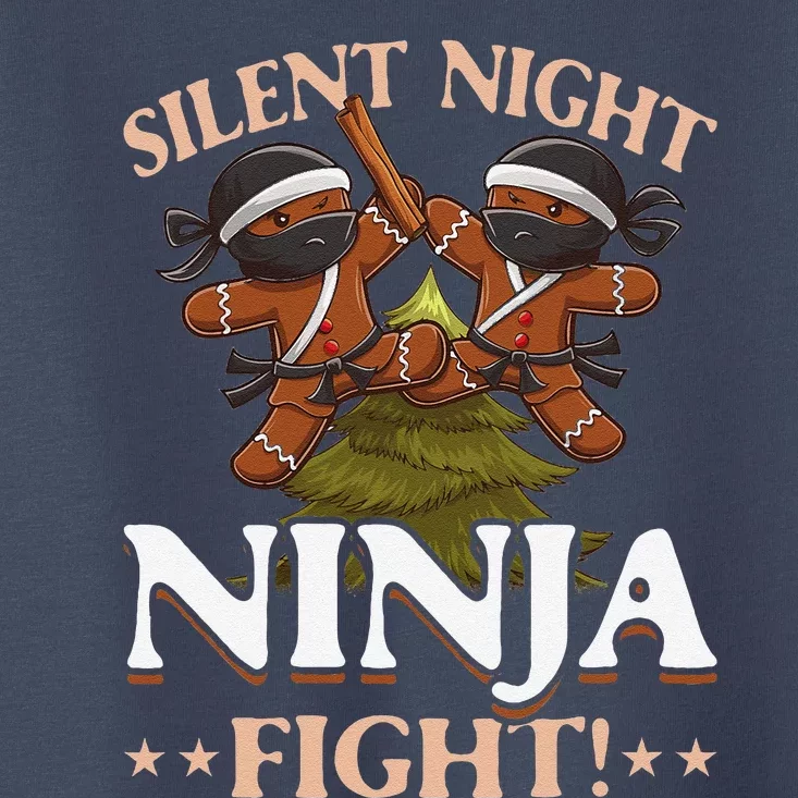 Funny Christmas Gingerbread Silent Night Ninja Fight! Toddler T-Shirt