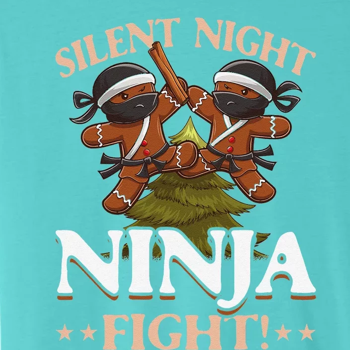 Funny Christmas Gingerbread Silent Night Ninja Fight! ChromaSoft Performance T-Shirt