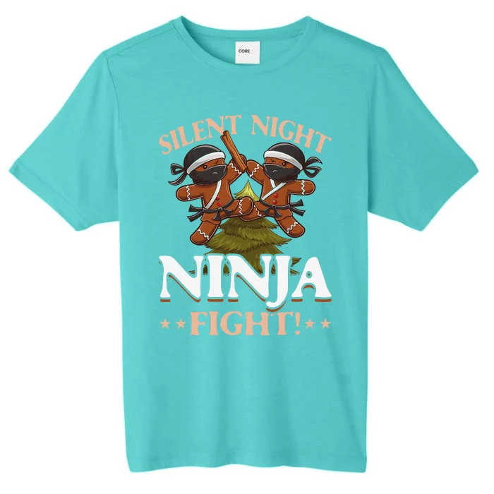 Funny Christmas Gingerbread Silent Night Ninja Fight! ChromaSoft Performance T-Shirt