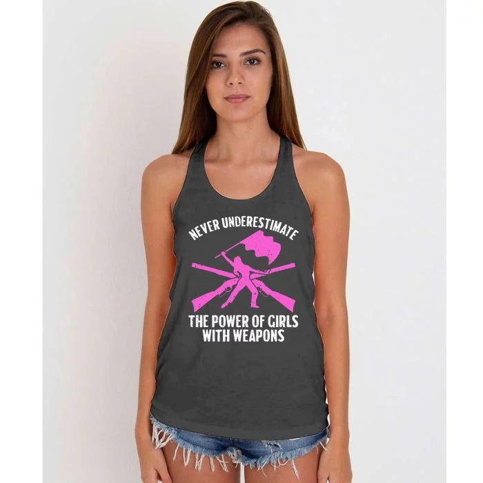 Funny Color Guard Art For  Rifle Flag Colorguard Women's Knotted Racerback Tank