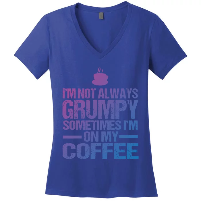 Funny Coffee Grandpa Funny Retired Papa Gift Women's V-Neck T-Shirt