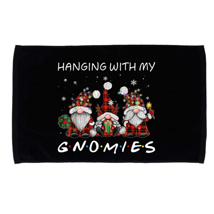 Funny Christmas Gnome Hanging With My Gnomies Cute Gift Microfiber Hand Towel