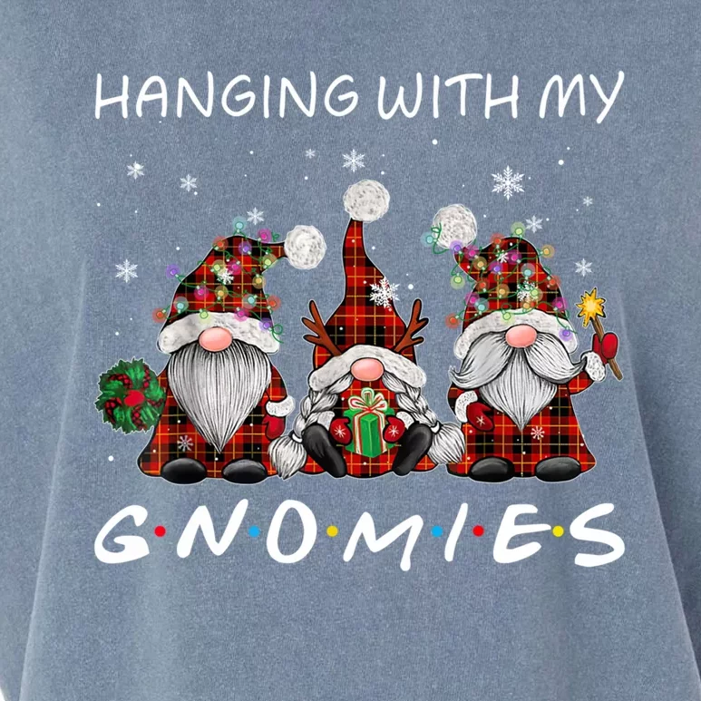 Funny Christmas Gnome Hanging With My Gnomies Cute Gift Garment-Dyed Women's Muscle Tee