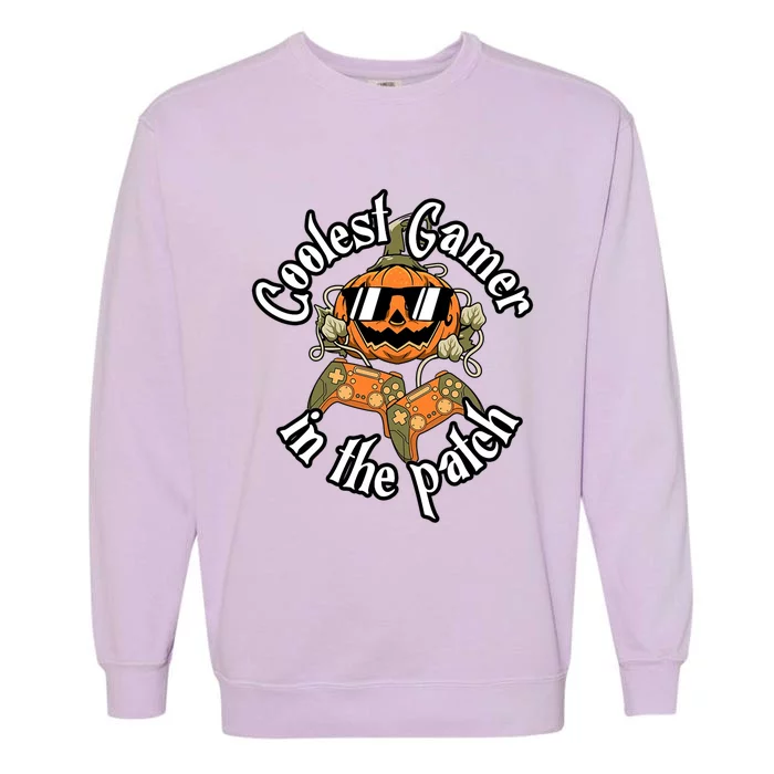 Funny Coolest Gamer Pumpkin Happy Halloween Vibe Costume Great Gift Garment-Dyed Sweatshirt