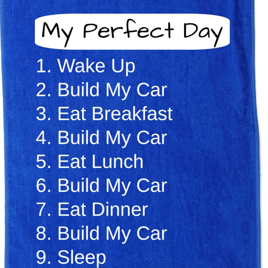 Funny Car Guy Gift Cute Gift My Perfect Day Build My Car Gift Platinum Collection Golf Towel