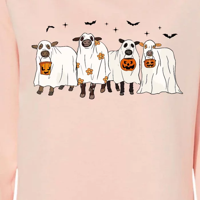 Funny Cow Ghost Halloween Farmer Trick Or Treat Cow Lover Womens California Wash Sweatshirt