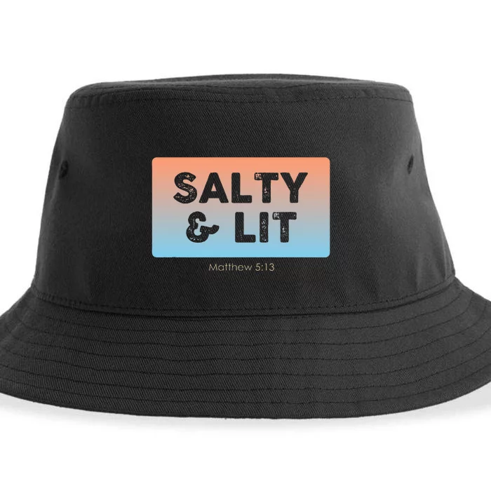 Funny Christian Gift Salty & Lit Sustainable Bucket Hat