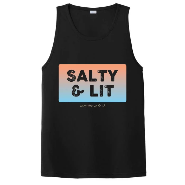 Funny Christian Gift Salty & Lit Performance Tank