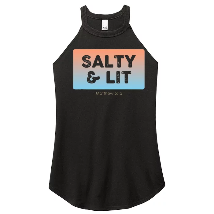 Funny Christian Gift Salty & Lit Women’s Perfect Tri Rocker Tank