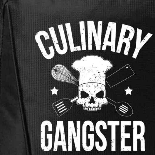 Funny Culinary Gangster Head Chef Gift Funny Cooking Humor Gift City Backpack