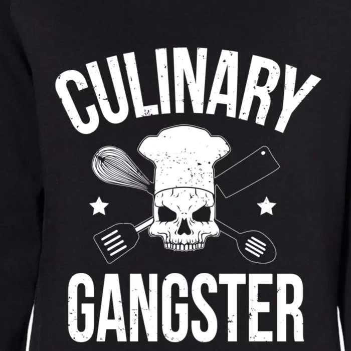 Funny Culinary Gangster Head Chef Gift Funny Cooking Humor Gift Womens California Wash Sweatshirt