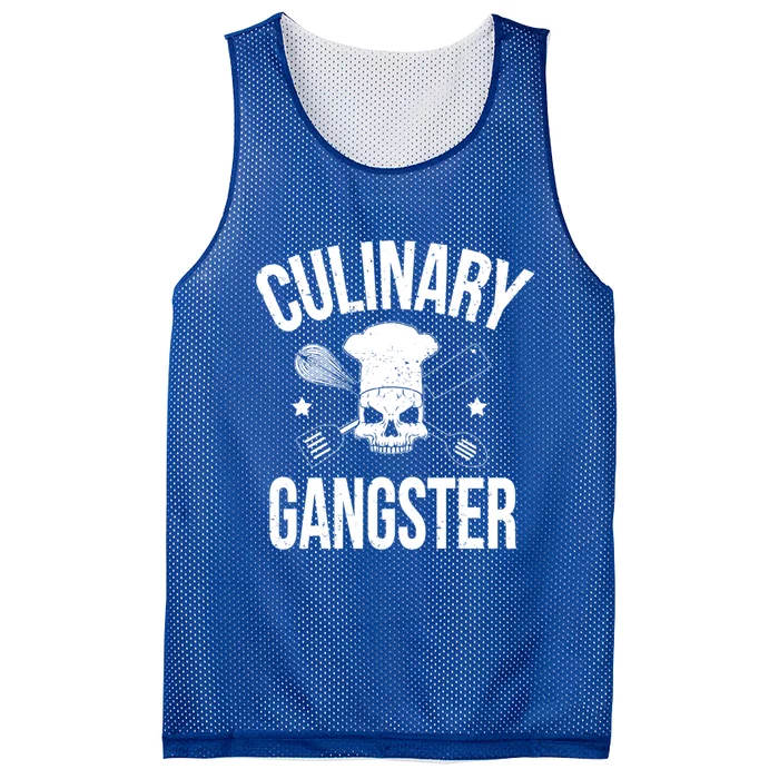 Funny Culinary Gangster Head Chef Gift Funny Cooking Humor Gift Mesh Reversible Basketball Jersey Tank