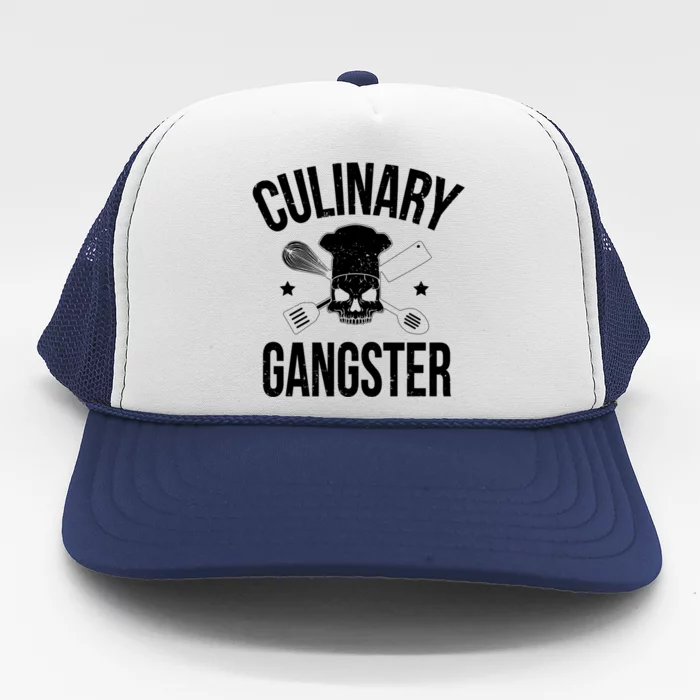 Funny Culinary Gangster Head Chef Gift Funny Cooking Humor Gift Trucker Hat