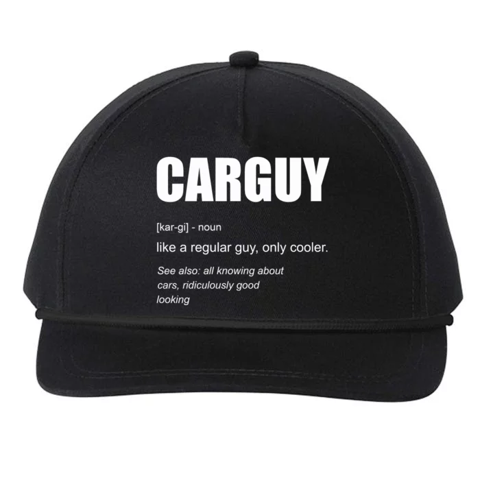 Funny Car Guy Definition Snapback Five-Panel Rope Hat