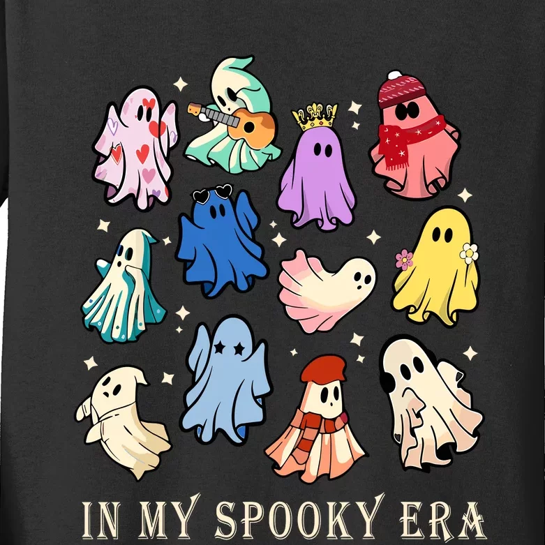 Funny Cute Ghost Halloween Costume Lover In My Spooky Era Kids Long Sleeve Shirt