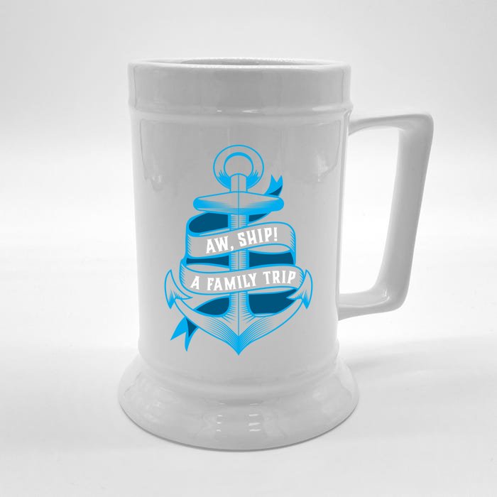 Family Cruise Gift Funny Matching Cruising Gift Aw Ship Funny Gift Front & Back Beer Stein