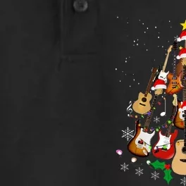 Funny Christmas Guitar Player Gifts Xmas Tree Dry Zone Grid Performance Polo