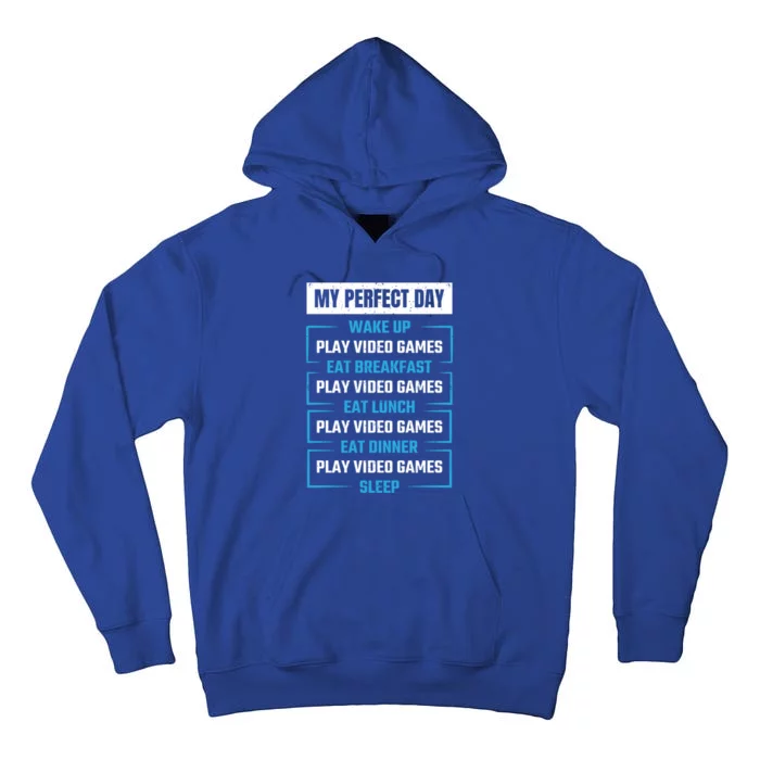 Funny Cool Gamer Boy My Perfect Day Video Games Gift Idea Gift Tall Hoodie