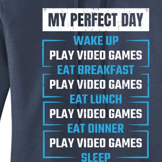 Funny Cool Gamer Boy My Perfect Day Video Games Gift Idea Gift Women's Pullover Hoodie