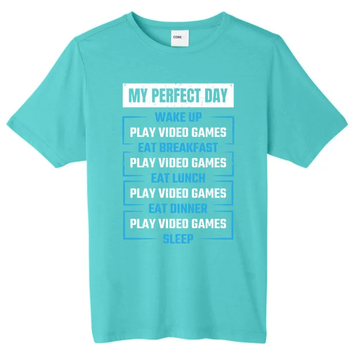 Funny Cool Gamer Boy My Perfect Day Video Games Gift Idea Gift ChromaSoft Performance T-Shirt