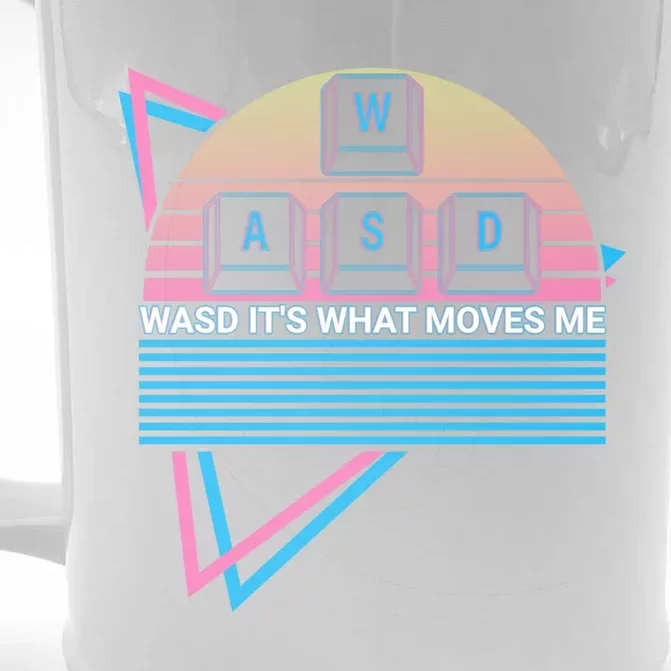 Funny Computer Gamer Gaming Retro Wasd Its What Moves Me Great Gift Front & Back Beer Stein