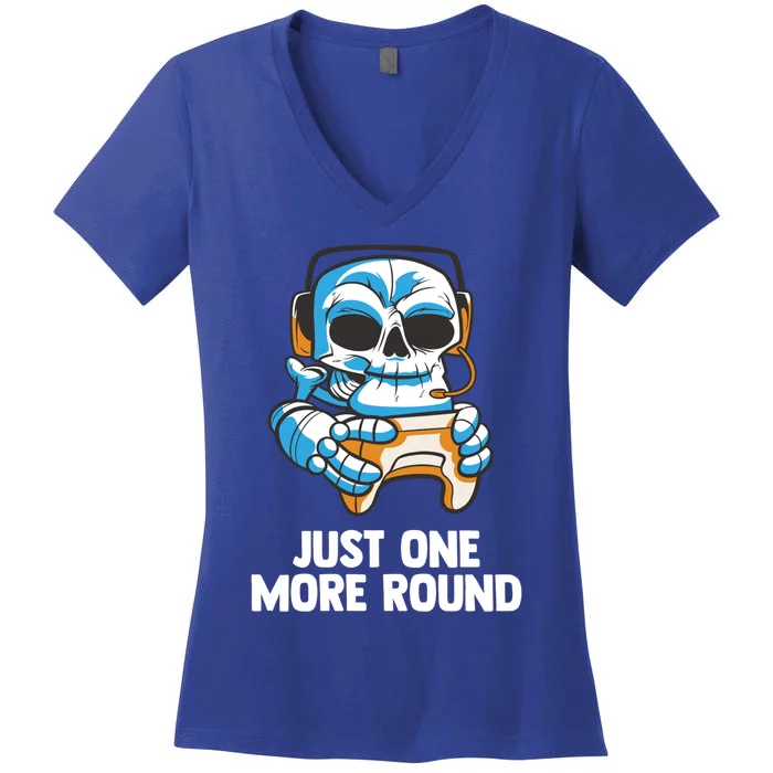 Funny Computer Gaming Video Gamer Skeleton Gift Women's V-Neck T-Shirt