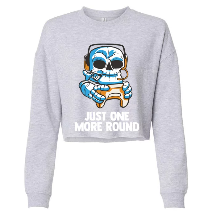 Funny Computer Gaming Video Gamer Skeleton Gift Cropped Pullover Crew