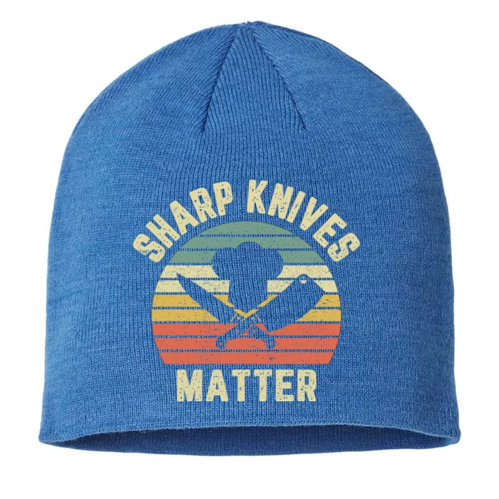 Funny Chef Gift Sharp Knives Matter Culinary Cook Cooking Gift 8 1/2in Sustainable Knit Beanie