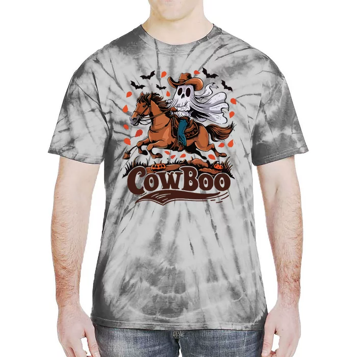 Fun Cowboo Ghost Riding Horse Western Cowboy Ghost Halloween Tie-Dye T-Shirt