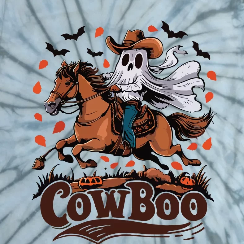 Fun Cowboo Ghost Riding Horse Western Cowboy Ghost Halloween Tie-Dye T-Shirt