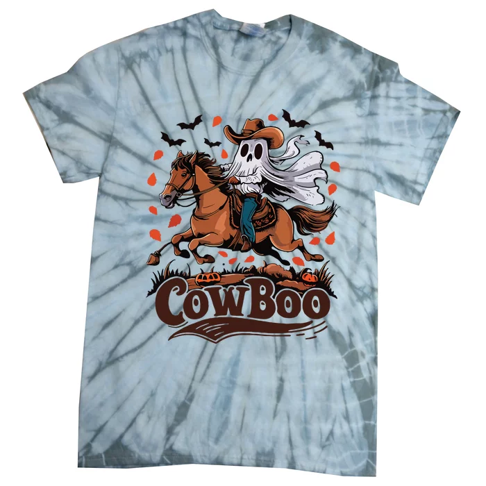 Fun Cowboo Ghost Riding Horse Western Cowboy Ghost Halloween Tie-Dye T-Shirt