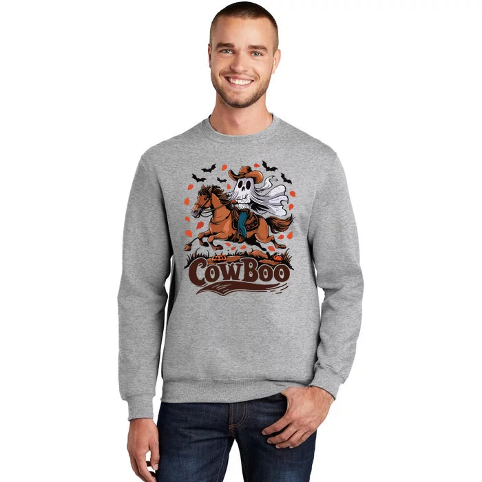 Fun Cowboo Ghost Riding Horse Western Cowboy Ghost Halloween Tall Sweatshirt