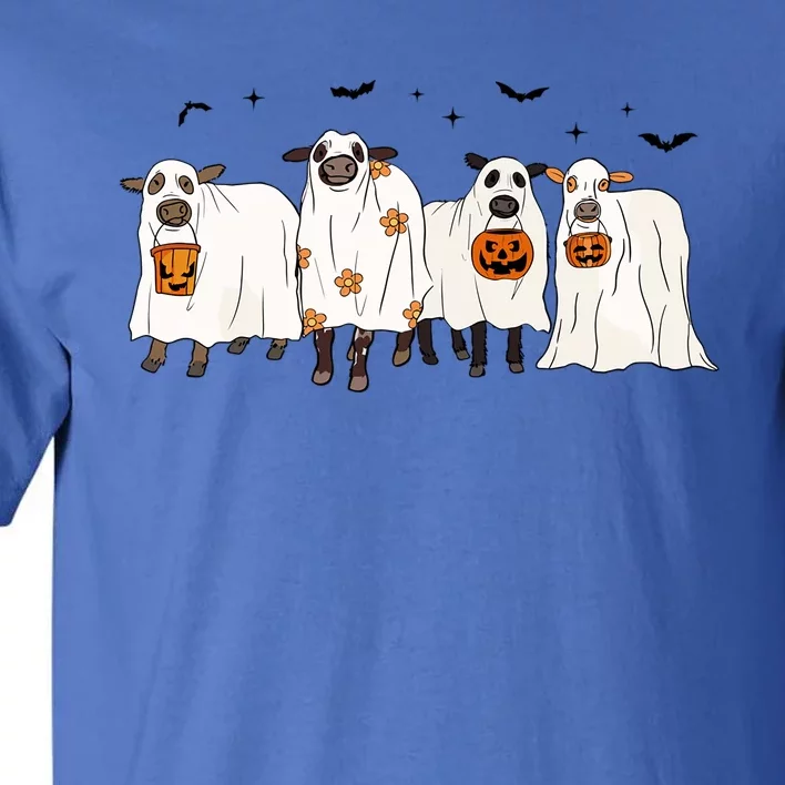 Funny Cow Ghost Halloween Farmer Trick Or Treat Cow Lover Gift Tall T-Shirt