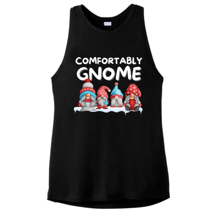 Funny Comfortably Gnome Christmas Gift Ladies Tri-Blend Wicking Tank