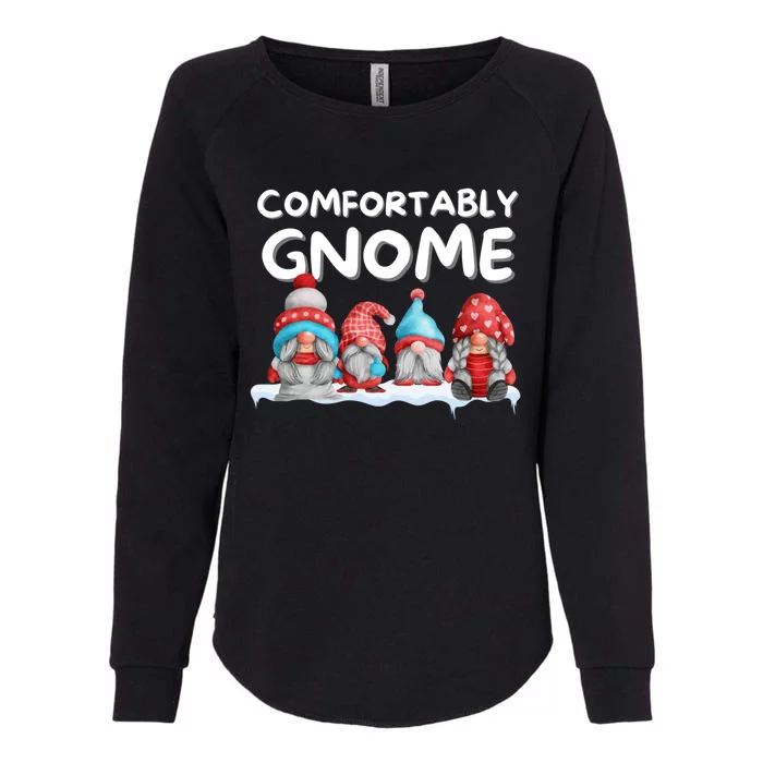 Funny Comfortably Gnome Christmas Gift Womens California Wash Sweatshirt