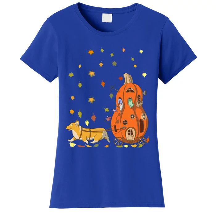 Funny Corgi Gnome Pumpkin Tee Dog Lover Autumn Thanksgiving Cute Gift Women's T-Shirt