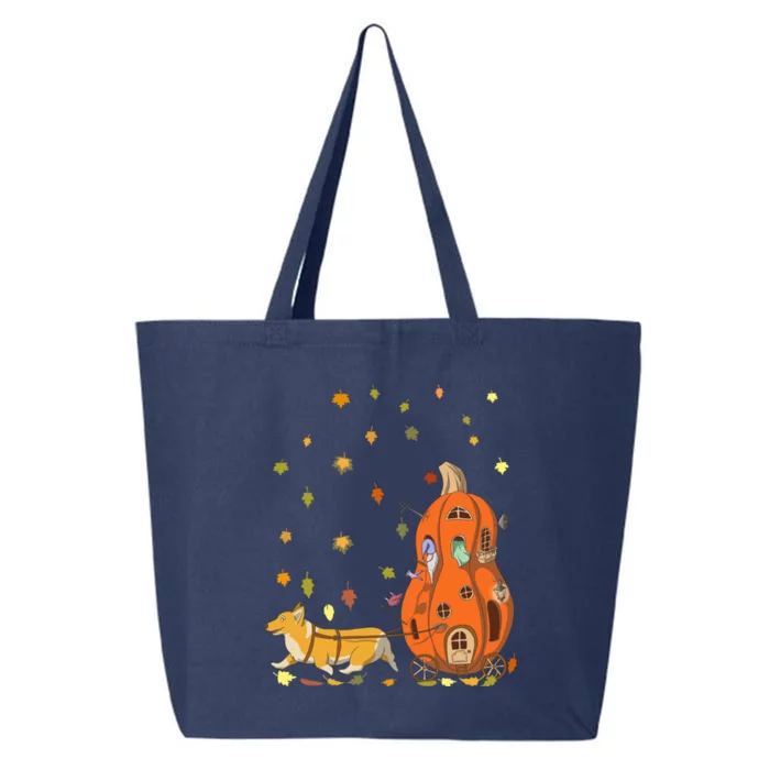 Funny Corgi Gnome Pumpkin Tee Dog Lover Autumn Thanksgiving Cute Gift 25L Jumbo Tote