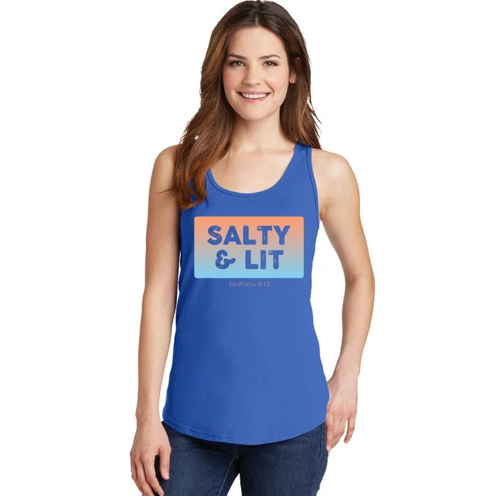 Funny Christian Gift Salty & Lit Ladies Essential Tank