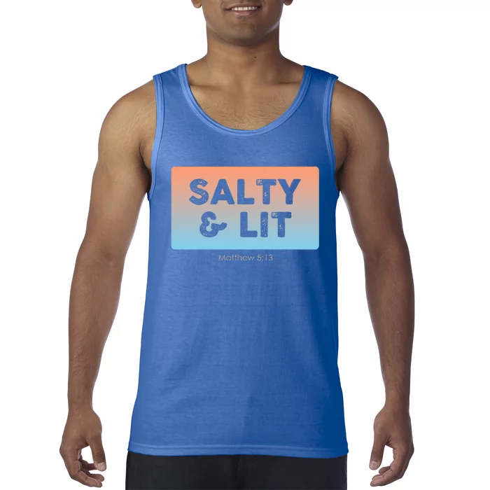 Funny Christian Gift Salty & Lit Tank Top