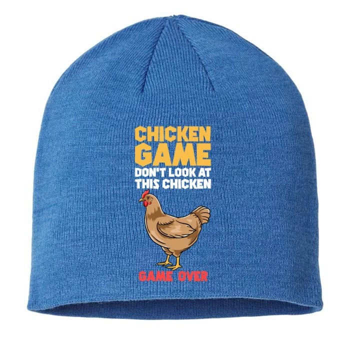 Funny Chicken Game Don't Look At The Chicken Gift 8 1/2in Sustainable Knit Beanie