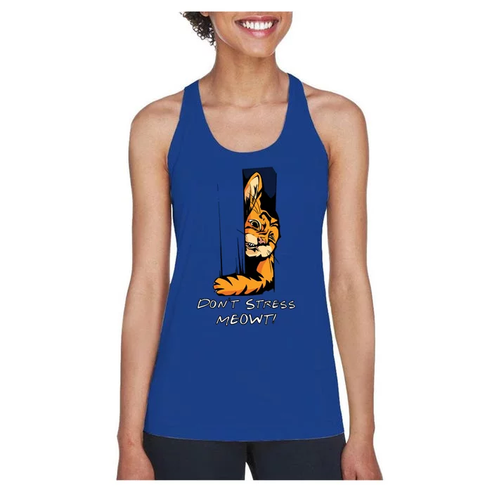 Funny Cat Gift Dont Stress Meowt Gift Women's Racerback Tank