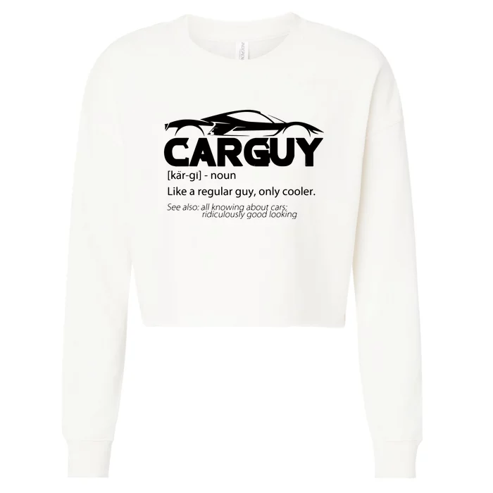 Funny Car Guy Gift Car Guy Definition Cropped Pullover Crew