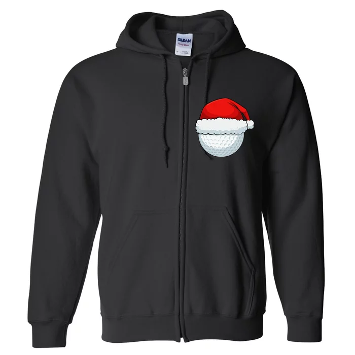 Funny Christmas Golf Ball Elf Cute Xmas Candy Cane Full Zip Hoodie