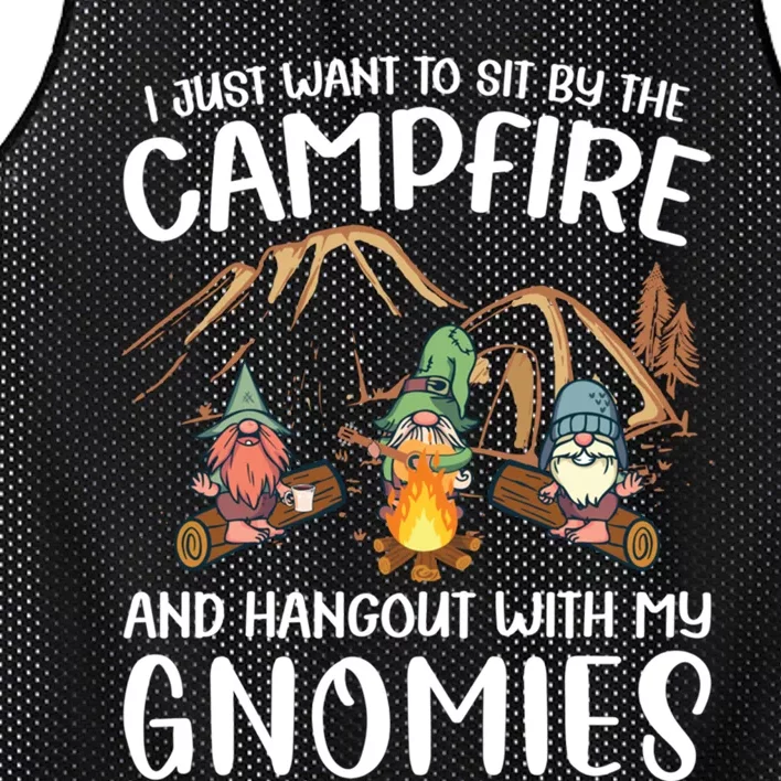 Funny Camping Gnome Hangout With My Gnomies Campfire Mesh Reversible Basketball Jersey Tank