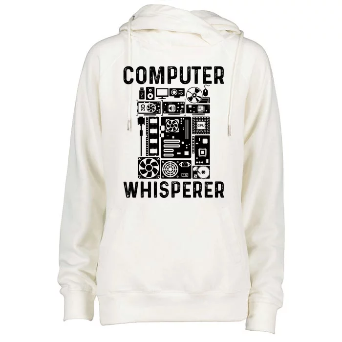 Funny Computer Geek Tech Nerd Gift Cool Support Cute Gift Womens Funnel Neck Pullover Hood