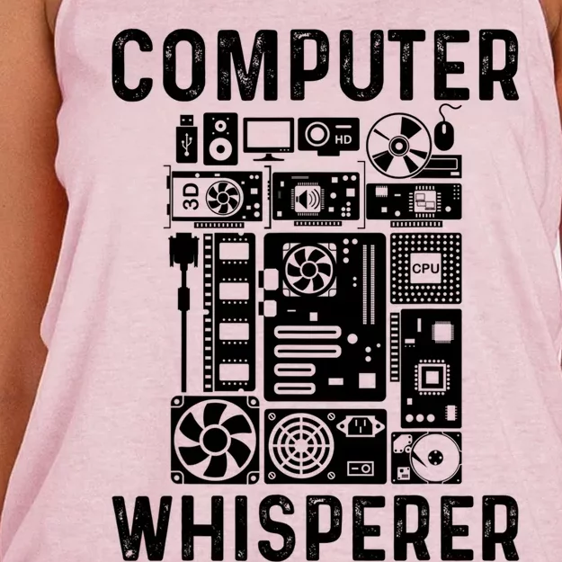 Funny Computer Geek Tech Nerd Gift Cool Support Cute Gift Women's Knotted Racerback Tank