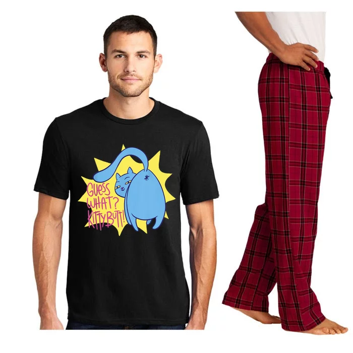 Funny Cat Guess What? Kitty Butt! Women Men Gifts Pajama Set