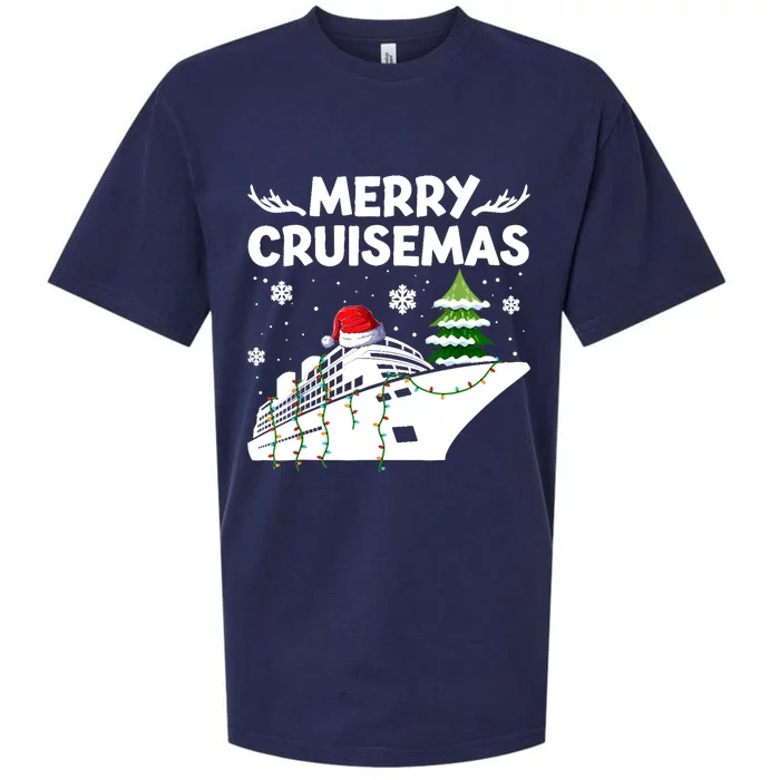 Family Cruise Gift Merry Cruisemas Christmas Vacation Gift Sueded Cloud Jersey T-Shirt