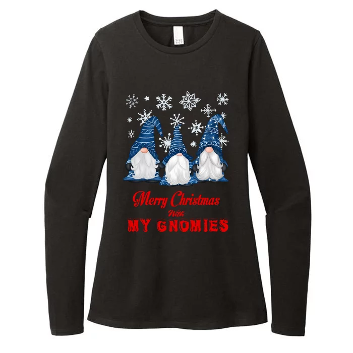 Funny Christmas Gnome Merry Christmas With My Gnomies Xmas Great Gift Womens CVC Long Sleeve Shirt