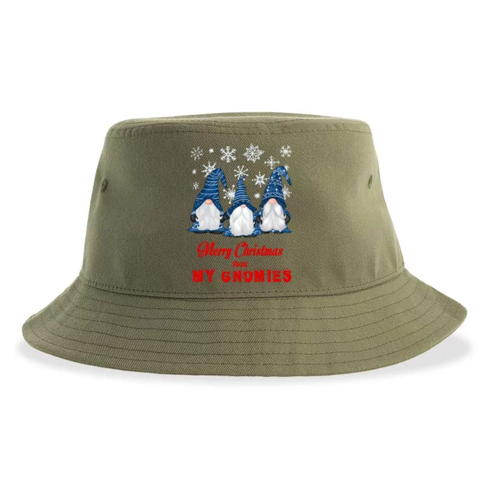 Funny Christmas Gnome Merry Christmas With My Gnomies Xmas Great Gift Sustainable Bucket Hat